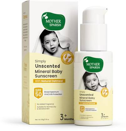 Mother Sparsh Sunscreen - SPF 50 Simply Unscented Mineral Baby Sunscreen