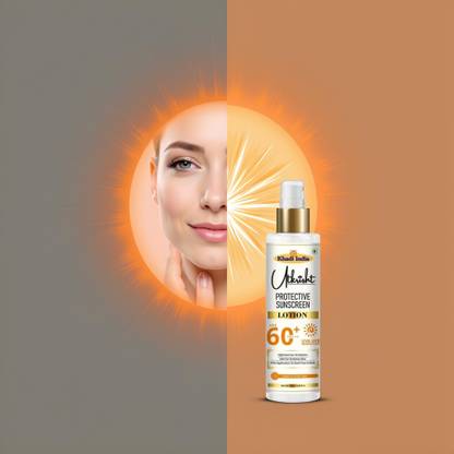 Utkrisht Sunscreen - SPF 60+ PA+++ Khadi Herbal SPF 60 Lotion for Youthful Skin Look