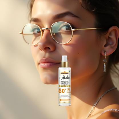 Utkrisht Sunscreen - SPF 60+ PA+++ Khadi SPF 60 Lotion for Summer Glow and Pollution Protection
