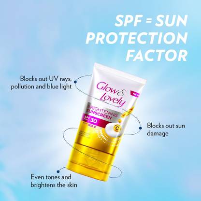 Glow & Lovely Sunscreen - SPF 50 PA+++ Brightening Sunscreen 15g With Vitamin C