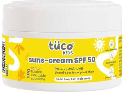Tuco Kids Sunscreen - SPF 50 PA++++ Saffron Face Cream & Sunscreen
