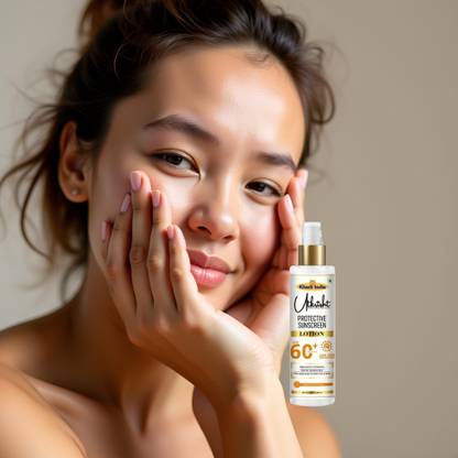 Utkrisht Sunscreen - SPF 60+ PA+++ Khadi Lightweight Sunscreen Lotion SPF 60 for UV Protection and Care
