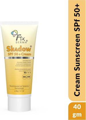 Fixderma Sunscreen - SPF 50+ PA+++ Shadow Sunscreen SPF Cream, Sunscreen for Dry Skin, UVA & UVB Protection