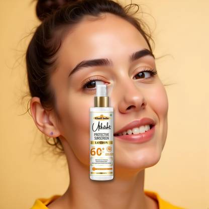 Utkrisht Sunscreen - SPF 60+ PA+++ Khadi Daily Sunscreen Lotion SPF 60 with Skin Nourishing Properties