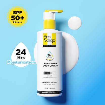SunScoop Sunscreen - SPF 50 PA++++ Niacinamide Sunscreen Body Lotion | 24-Hours Moisturization