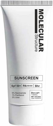 Molecular Structure Sunscreen - SPF 50 PA++++ Blue Light Protection and non-greasy texture No-White Cast