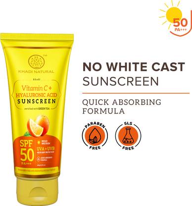 KHADI NATURAL Sunscreen - SPF 50, PA+++ ,Watermelon + Niacinamide Sunscreen | Protect from UVA/UVB Rays -