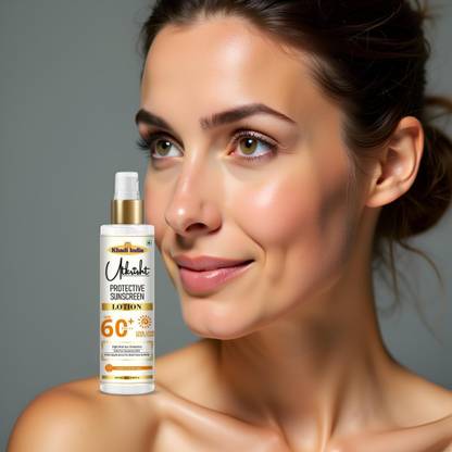 Utkrisht Sunscreen - SPF 60+ PA+++ Khadi SPF 60 Lotion for Outdoor Activities and UV Block