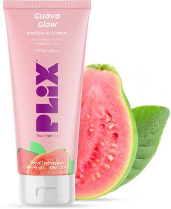 The Plant Fix Plix Sunscreen - SPF 50 PA+++ Guava Glow Invisible Sunscreen With For UV A