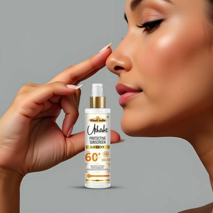 Utkrisht Sunscreen - SPF 60+ PA+++ Khadi SPF 60 Lotion for Outdoor UV Skin Protection