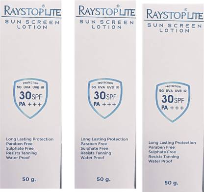 RAYSTOP Sunscreen - SPF 30 PA++++ Lite Resists Tanning& water proof