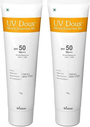 Brinton Sunscreen - SPF 50 PA+++ UVDoux Silicone Sunscreen Gel with SPF 50 PA+++ (75 g) x Pack of 2