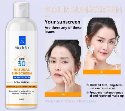 SIYDDIA Sunscreen - SPF SPF-30 PA++ bodylotion For Superior UVA & UVB Protection |PA++
