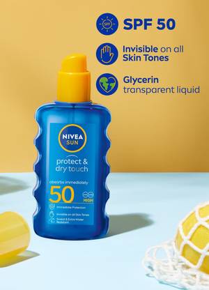 NIVEA Sunscreen - SPF 50 UVA UVB, Body Spray with Glycerin, For Men & Women, Sports & Beach
