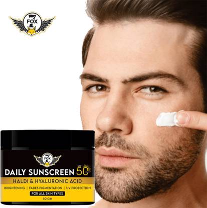 7 FOX Sunscreen - SPF 50 PA+++ Sunscreen SPF 50 with Haldi & Hyaluronic Acid| PA+++ | UVA UVB Sun Protection