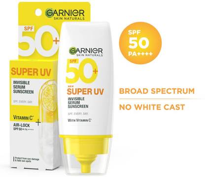 GARNIER Sunscreen - SPF 50 PA++++ Super UV Invisible Serum Sunscreen