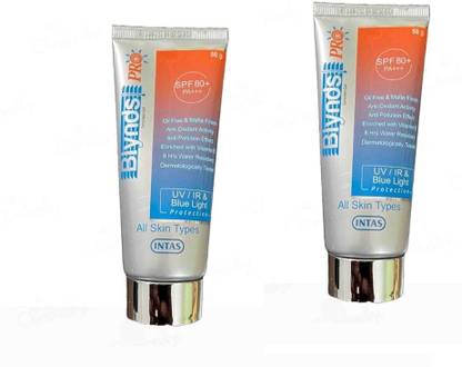 Blynds Sunscreen - SPF 80+ PA+++ Pro Sunscreen SPF 80+ PA+++ | Pack of 2 (50gm Each) | 8| Vitamin E