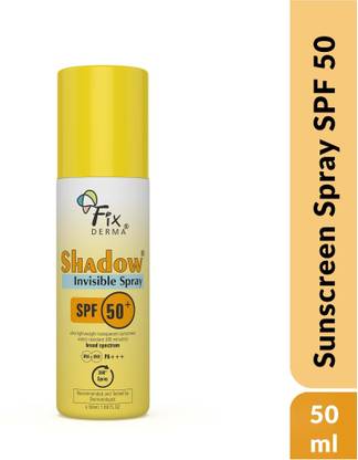 Fixderma Sunscreen - SPF 50+ PA+++ Shadow Invisible Spray Sunscreen SPF 50+ PA+++, Light Weight & Water Resistant