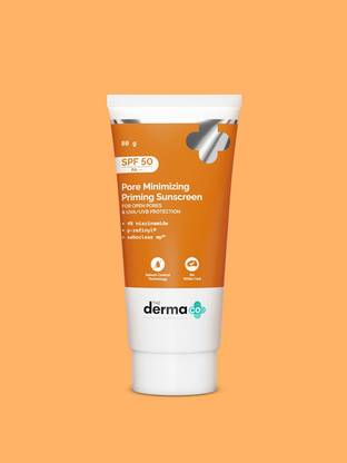 The Derma Co Sunscreen - SPF 50 PA+++ Pore Minimizing Priming Sunscreen UVA/UVB Protection For Open Pores with