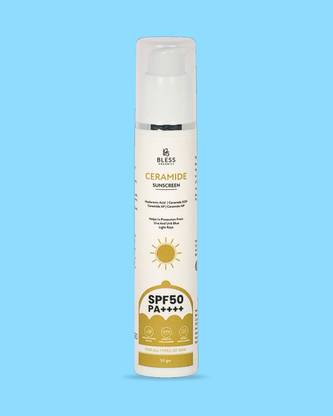 Bless Organics Sunscreen - SPF 50 PA++++ Ceramide Sunscreen SPF 50 PA++++ Non-Greasy, For Oily Skin, Men & Women (50ml)