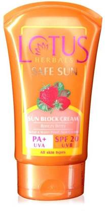 LOTUS HERBALS Sunscreen - SPF 20 PA+ SAFE SUN SUBLOCK CREAM