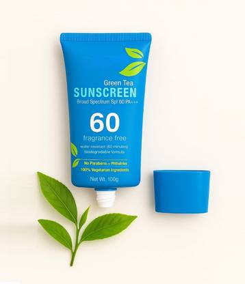 nuvya Sunscreen - SPF 60 PA+++ Water Resistant Green Tea Sunscreen SPF 60 PA+++ – Gentle Sun Protection