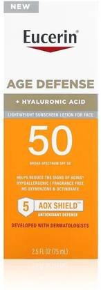 Eucerin Sunscreen - SPF 50 Defense SPF 50 Face Sunscreen Lotion