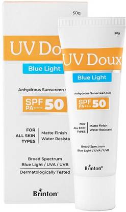 Brinton Sunscreen - SPF 50 PA+++ UV Doux Blue Gel UVA/UVB With Broad Spectrum, Water Resistant Best SPF
