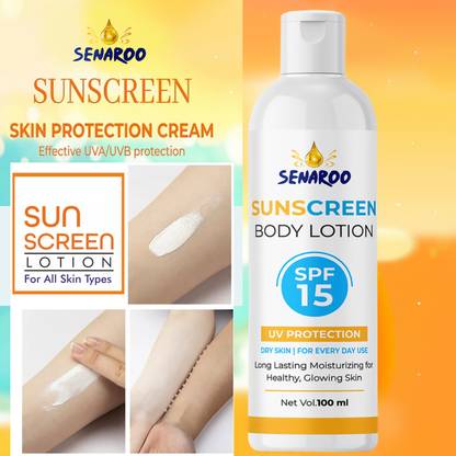 SENAROO Sunscreen - SPF 50 PA+ Daily Broad Spectrum - UVA &UVB Protection,Sunscreen lotion SPF 15PA++ (100 ml)