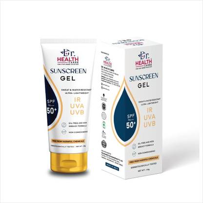 DrHealthCarre Sunscreen - SPF 50 PA+++ Sunscreen Gel, UVA & UVB Protection, For All Skin, Oil Free