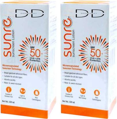 DOOMSDAY Sunscreen - SPF 50 PA+++ SUNREX SUNSCREEN LOTION FOR UV RAYS & SUN RAYS PROTECTION PACK OF- 100ml X 2