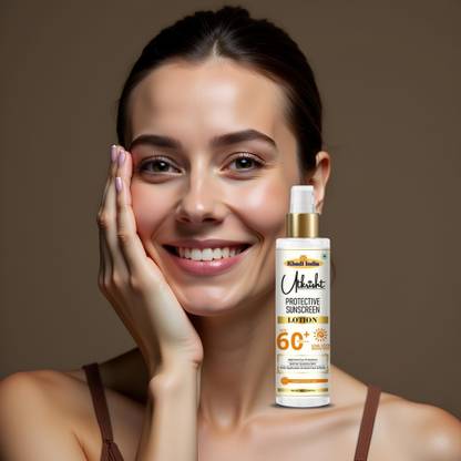 Utkrisht Sunscreen - SPF 60+ PA+++ Khadi Herbal SPF 60 Lotion for Gentle Summer Skincare