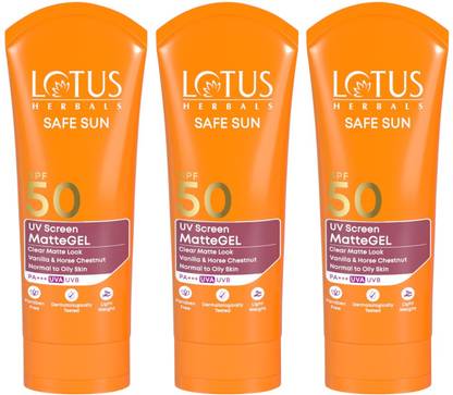 LOTUS HERBALS Sunscreen - SPF 50 PA+++ Safe Sun UV Screen MatteGEL Sunscreen SPF 50 PA+++