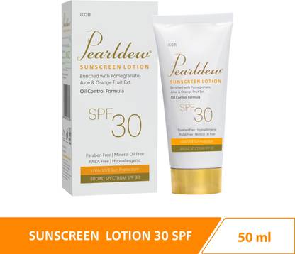 Pearldew Sunscreen - SPF 30 Sunscreen Lotion SPF 30 50 ml | With Aloe Vera| UVA & UVB Protection