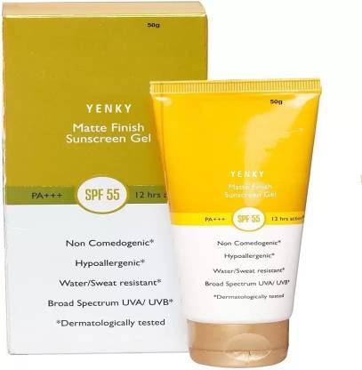 YENKY Sunscreen - SPF 50 PA+++ New Photostable Gold Matte Finish Sunscreen Gel (Pack of 1)