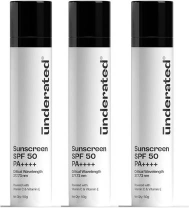 UNDERATED Sunscreen - SPF 50 PA++++ Sunscreen - SPF 50 PA++++ Powered With Vitamin C & Vitamin E