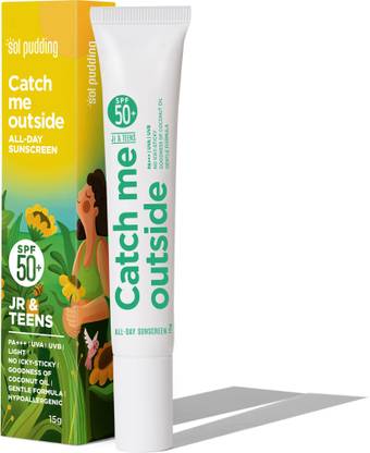 Sol Pudding Sunscreen - SPF 50+ PA+++ Catch Me Outside Kids Sunscreen SPF 50 PA+++ No White Cast Daily and Swim 15 g