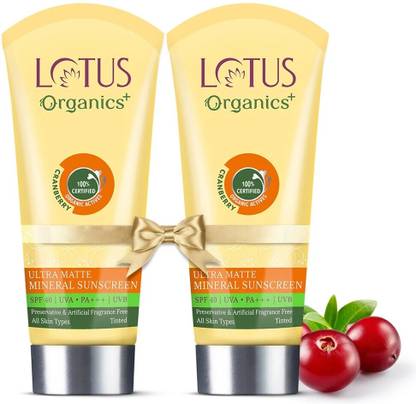 Lotus Organics+ Sunscreen - SPF 40 PA+++ Ultra Matte Mineral Sunscreen