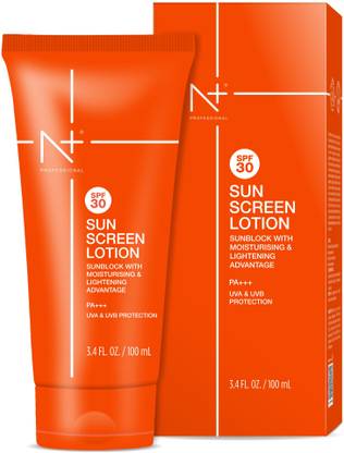 N PLUS Sunscreen - SPF 30 PA+++ Lotion | Sunblock with Moisturising & Lightening Advantage UVA & UVB Protection