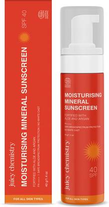 Juicy Chemistry Sunscreen - SPF 50 PA++++ Moisturising Mineral Sunscreen SPF 40 and PA++++