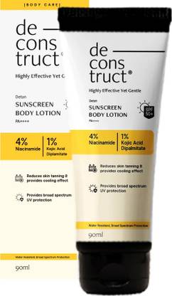 deconstruct Sunscreen - SPF 50 PA++++ Detan Sunscreen Body Lotion | For Reducing Tan Lines & Skin Brightening