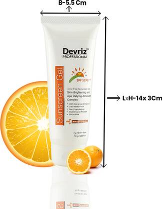 DEVRIZ PROFESSIONAL Sunscreen - SPF 50 PA+++ Protection body Gel SPF 50 PA+++| UVA/B & Blue Light Protection for Men & Women
