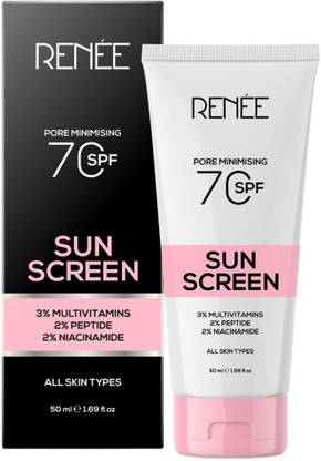 Renee Sunscreen - SPF 70 PA++++ Pore Minimizing Gel, Enriched With 2% Peptides, 3% Multivitamins, 2% Niacinamide