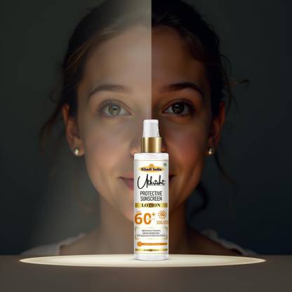 Utkrisht Sunscreen - SPF 60+ PA+++ Khadi Sunscreen Lotion SPF 60 for Soft and Even Skin Tone