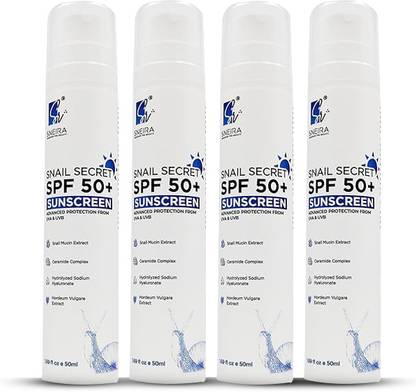 SNEIRA Sunscreen - SPF 50 PA+++ Snail Secret SPF Sunscreen ( Pack of 4) - SPF 50 PA+