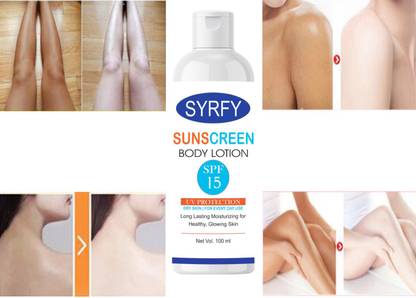 SYRFY Sunscreen - SPF 50 EXTRA WHITENING CELL REPAIR BODY LOTION WITH SPF-15 (100 ml)