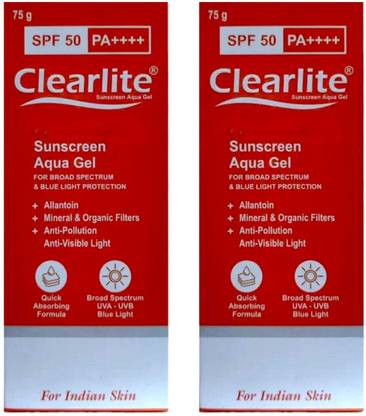 DOOMSDAY Sunscreen - SPF 50 PA++++ CLEARLITE SUNSCREEN AQUA GEL FOR COMPLETE PROTECT SUN RAYS PACK OF- 75g x 2