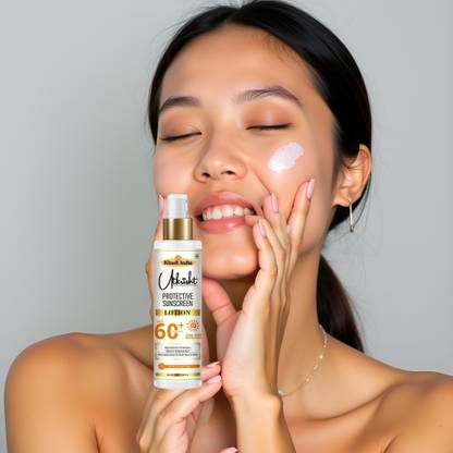 Utkrisht Sunscreen - SPF 60+ PA+++ Khadi SPF 60 Lotion with Herbal Actives for UV Protection
