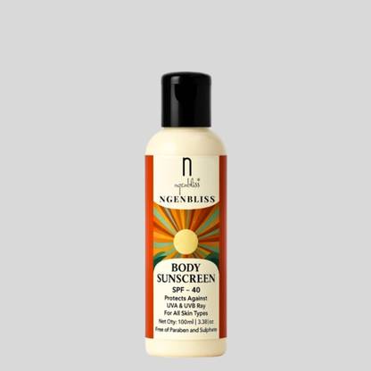 ngenbliss Sunscreen - SPF 40 PA++ Zinc, Shea Butter & Aloe | No White Cast