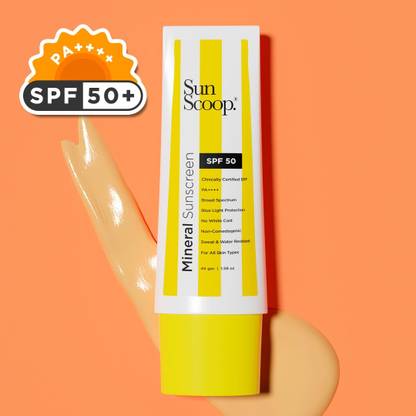 SunScoop Sunscreen - SPF 50 PA++++ Mineral Sunscreen| Sensitive Skin Friendly & Non Comedogenic